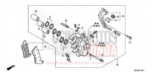 L. FRONT BRAKE CALIPER NT700VAB de 2011